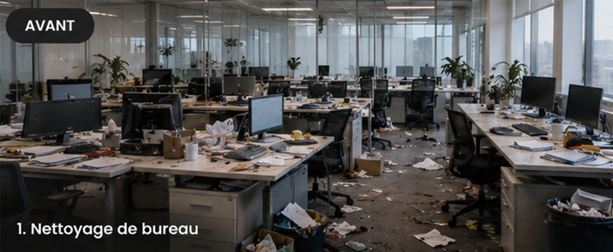 Nettoyage de bureau - Avant